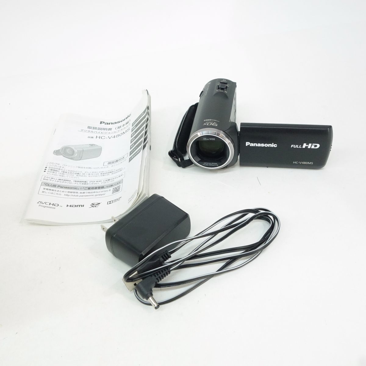 105s Panasonic パナソニック ビデオカメラ ハンディカム HC-V480MS ブラック　※中古_画像2