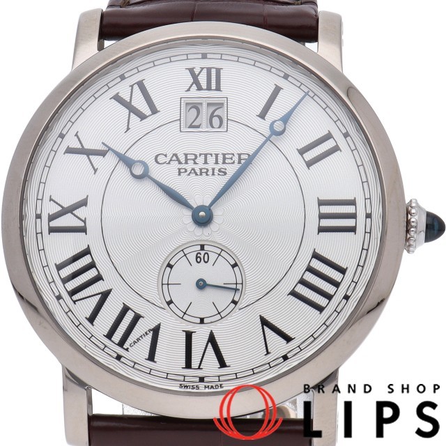  Cartier ro ton do Large Date watch LM CPCP collection pliveW1550751 K18WG/ leather men's 
