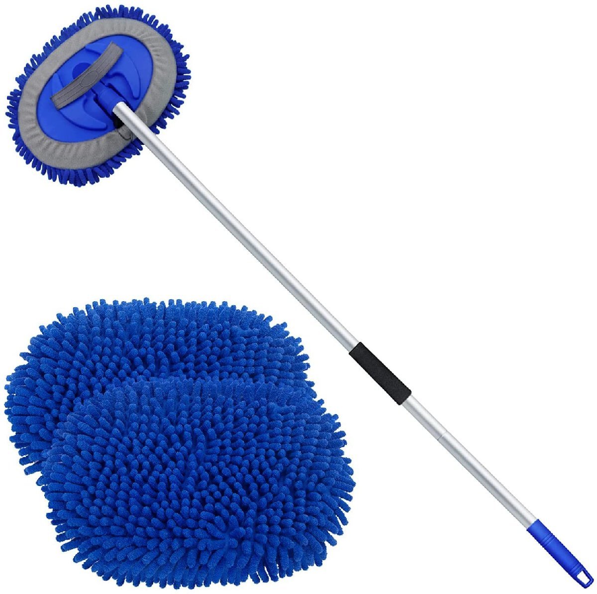  mop head 2 sheets mop two in one car wash brush sponge glove flexible type cleaning removed possibility SUV RV automobile bus length 160cm*