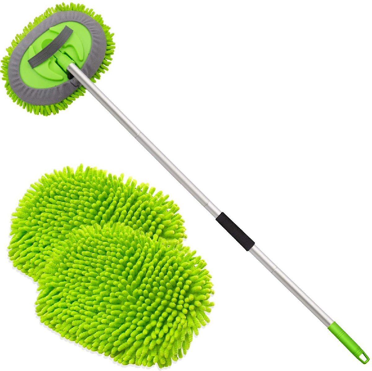  mop head 2 sheets mop two in one car wash brush sponge glove flexible type cleaning removed possibility SUV RV automobile bus length 160cm*