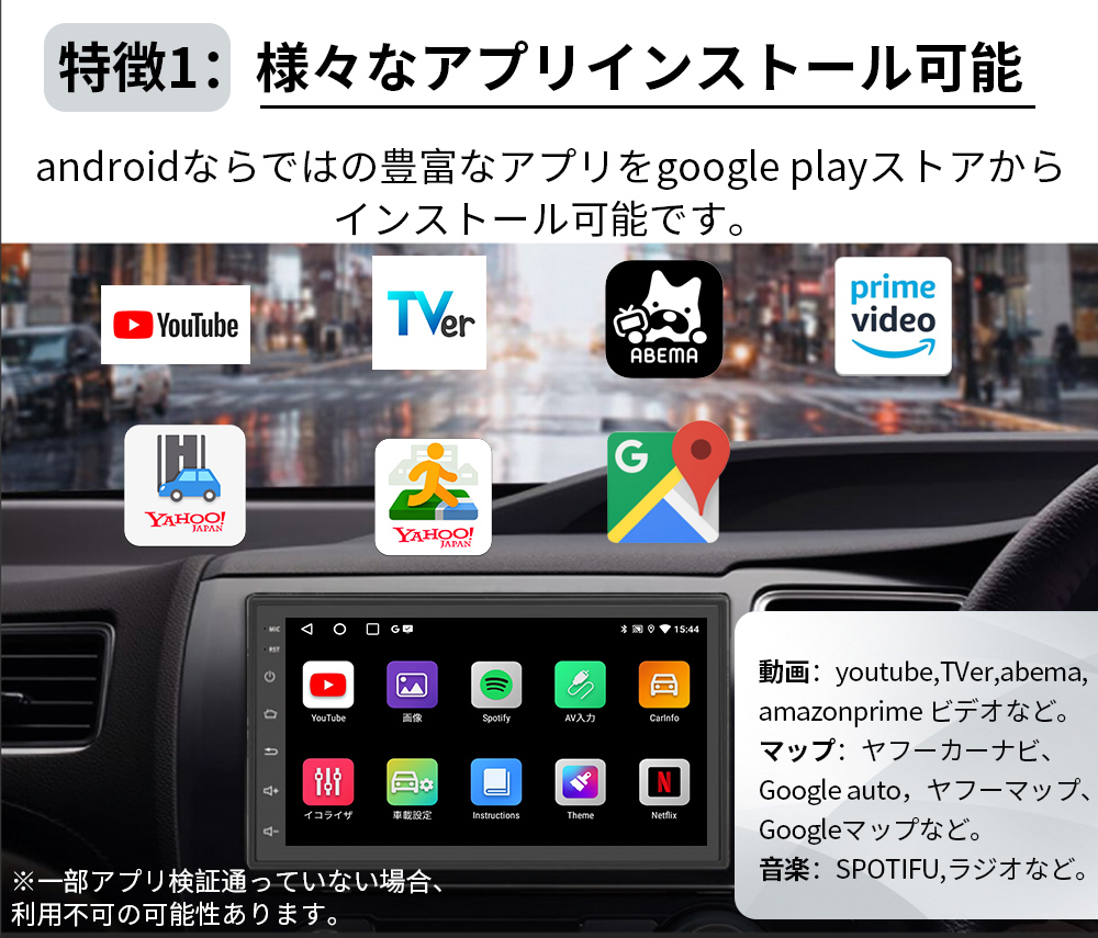 【2023モデル】PC-N07C2 Android式カーナビ2GB+32GBステレオ 7インチ ラジオ Bluetooth Carplay androidauto GPS FM WiFi バックカメラ_画像3