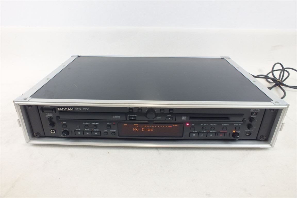 ☆ TASCAM タスカム MD-CD1 MD/CDデッキ ハードケース付き 音出し確認済 中古 231202K6116_画像1