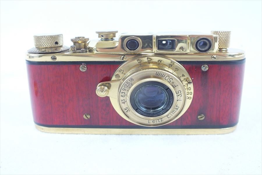 ☆ LEICA ライカ フェイクライカ ゴールド レンジファインダー Elmar 1:3.5 50mm シャッター切れOK 中古 231202K6010_画像2