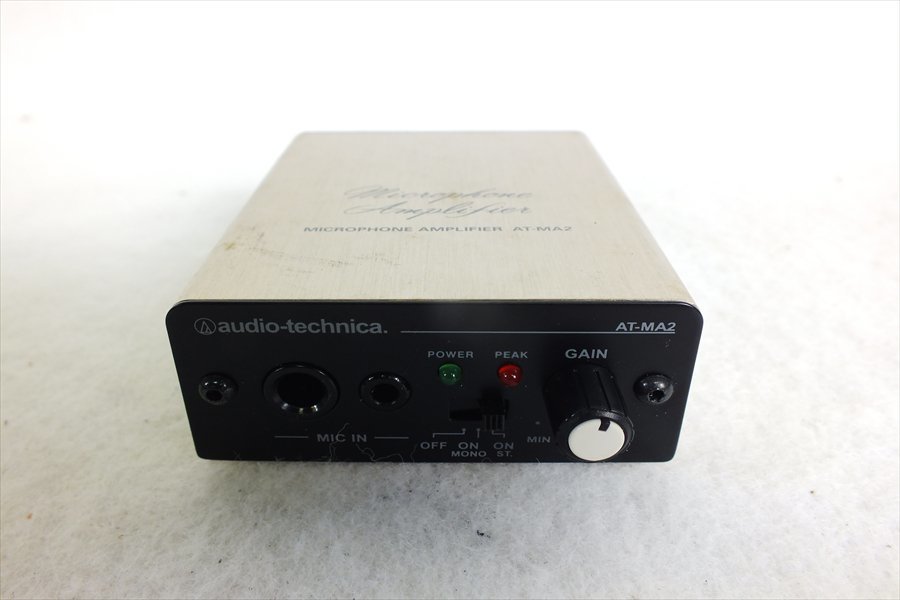 ◇ audio-technica オーディオテクニカ AT-MA2 マイクアンプ 動作確認済 中古 現状品 231008H4343_画像3