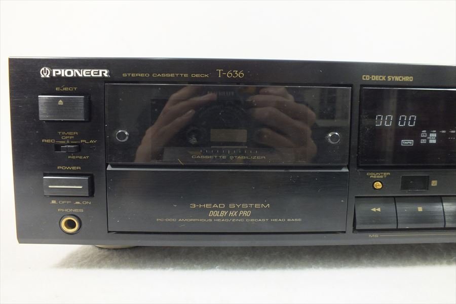 □ PIONEER パイオニア T-636 カセットデッキ 中古 現状品 231206G6230_画像4