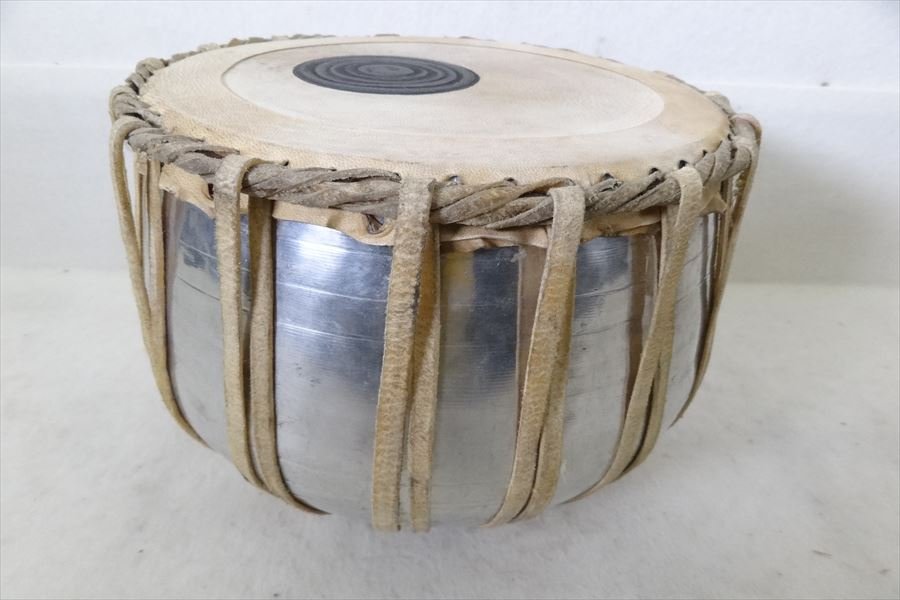 ▼ メーカー不明 型式不明 タブラ インド民族楽器 ハードケース付き 中古 現状品 231205K2526_画像2