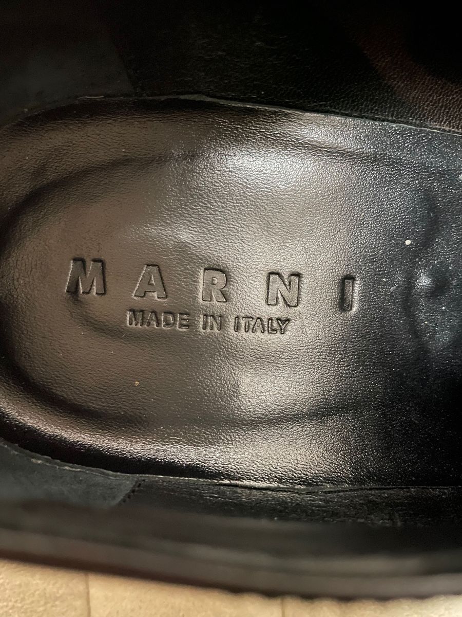 【名作】MARNI レザーシューズ ポストマンシューズ プレーントゥ スニーカー 革靴 黒 革