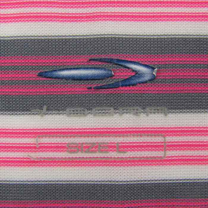 ティゴラ 半袖ポロシャツ ボーダー柄 ダウXLA ゴルフウエア レディース Lサイズ ピンク×グレー×ホワイト TIGORAの画像3
