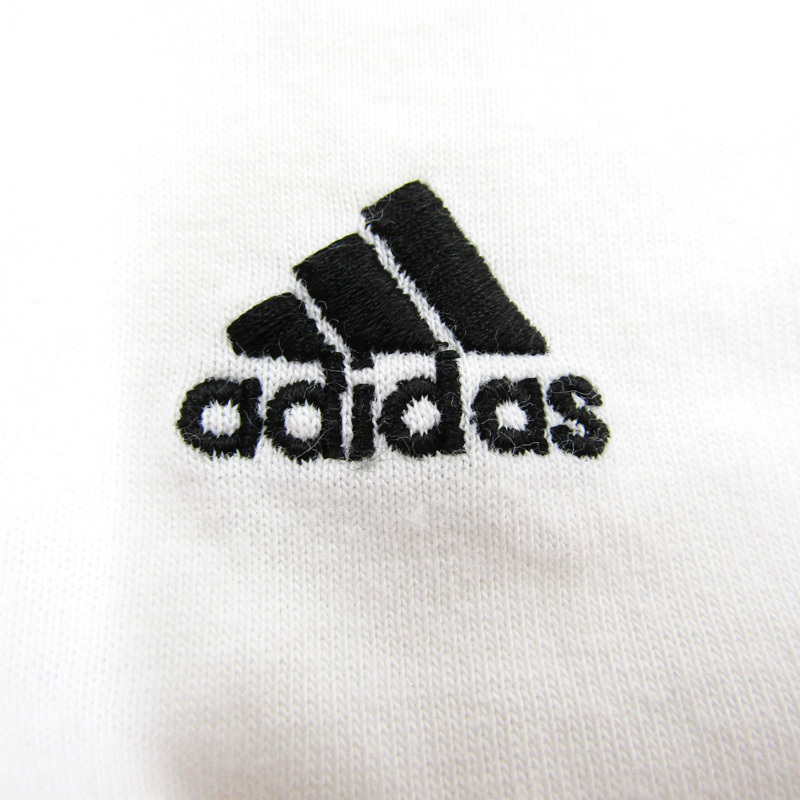アディダス 半袖Tシャツ 無地 ワンポイントロゴ スポーツウエア レディース Lサイズ ホワイト adidas_画像4