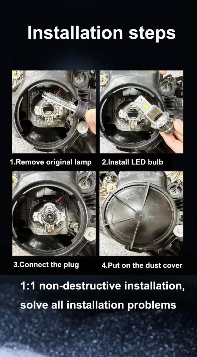 D2S 純正HID交換用(d2r/ 明るいLEDヘッドライト【デリカD5 CV5W H19,1～ H31,1 綺麗なカツトライン　12600LM70W 1年保証【D2R_画像6