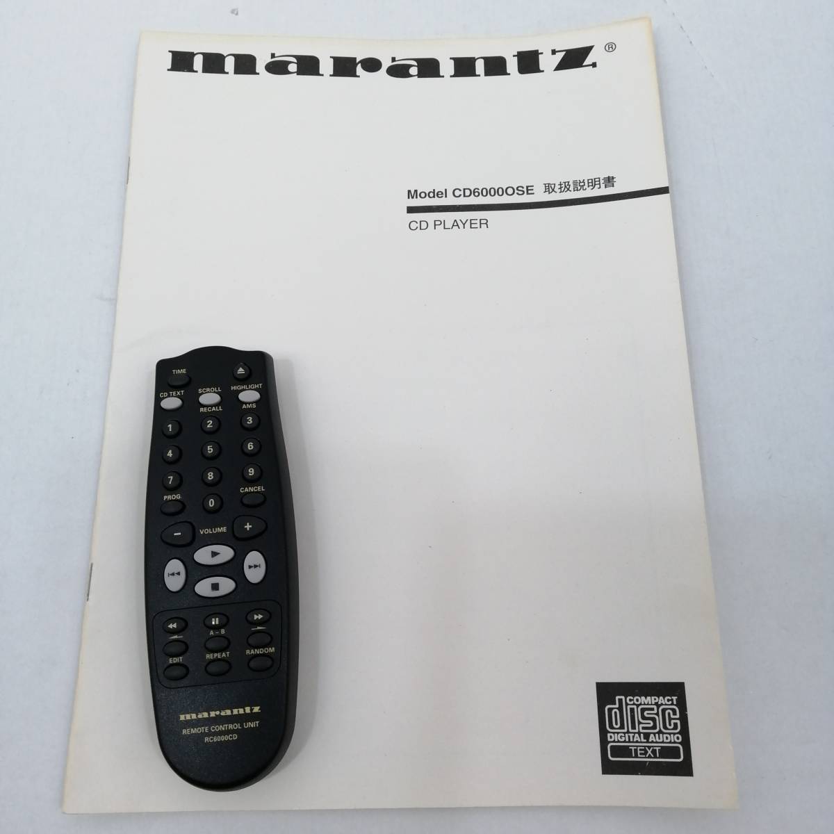 中古＃marantz リモコン RC6000CD / CD6000OSE 取扱説明書_画像1