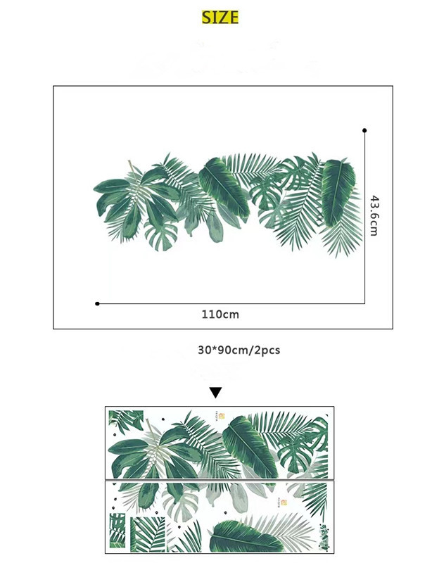 ウォールステッカー 窓シート 壁シート 壁シール 窓シール 植物　八葉 　緑　模様替え DIY　壁飾り 部屋飾り 雰囲気変 剥がせる BB57_画像7