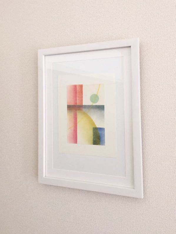 [ original original picture ] pastel picture . pattern 8 kind development Lila work [ circle . four angle . line ] series 1 genuine work guarantee Yahoo auc limitation pastel color wooden frame 31×26cm