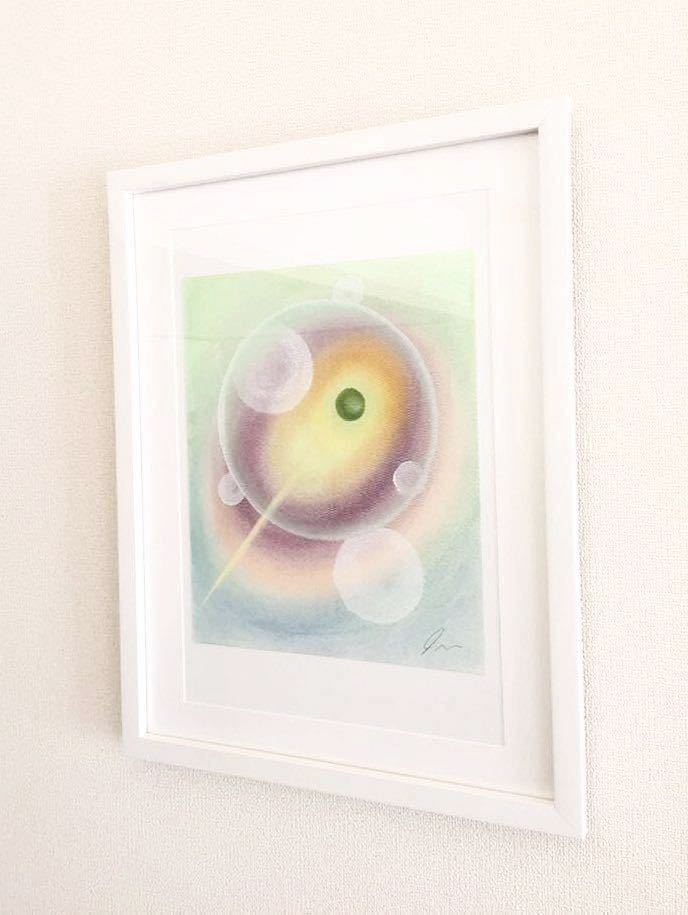 [ pastel original picture ]. pattern 9 kind development Lila work original picture [ circle. light #1] genuine work guarantee pastel color wooden frame 44.1×33.8cm feng shui . amount autograph . pattern different have 