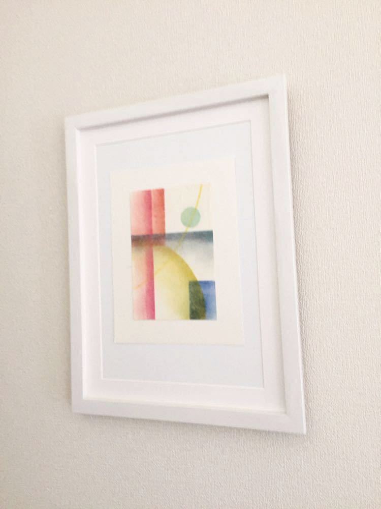 [ original original picture ] pastel picture . pattern 8 kind development Lila work [ circle . four angle . line ] series 1 genuine work guarantee Yahoo auc limitation pastel color wooden frame 31×26cm