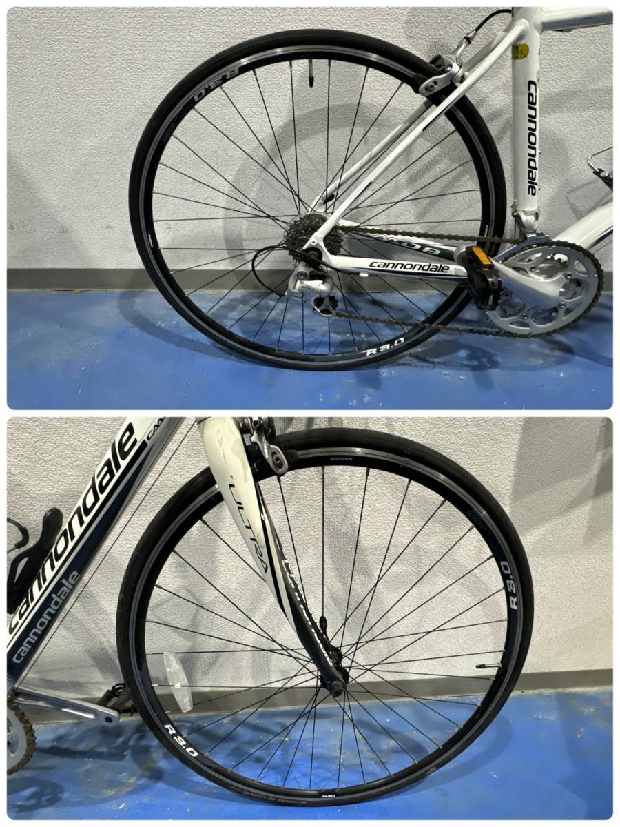 吉大398 cannondale CAAD8 キャノンデール ULTRA MADOUX R3.0 ロードバイク シマノ SORA ホワイトボディ サドル痛み有 動作快調 _画像2