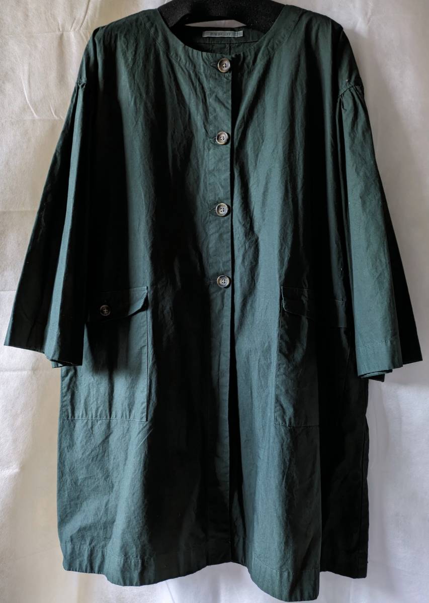 SUNVALLEY sunvalley coat product dyeing typewriter sleeve gya The -/ long sleeve? thin pocket cotton 100% deep green? color series dress length 82 width of a garment 62 easy M