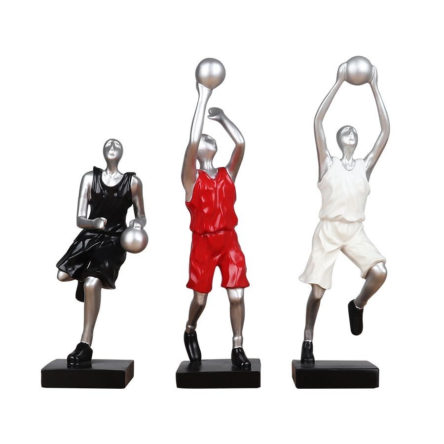 置物 バスケットボールプレイヤー モダンデザイン シンプル (レッド、ホワイト、ブラックの3体セット)_画像1