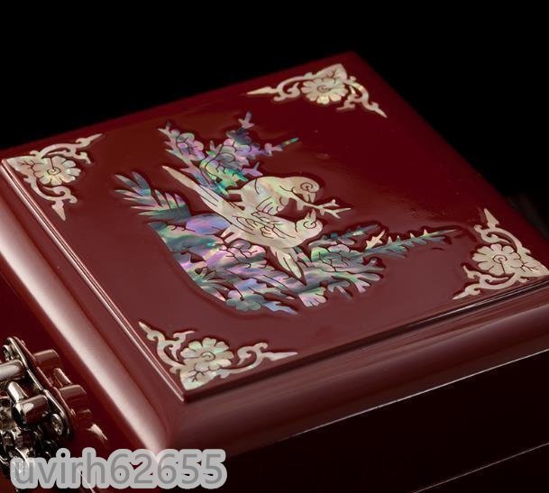  popular beautiful goods * lacquer ware natural shell wooden original handmade made pearl layer Rucker shell jue Reebok s gem box marriage accessory case box many layer 