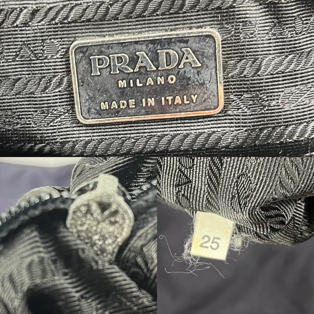 1円〜【希少】 PRADA プラダ ショルダーバッグ ダークネイビー メッセンジャーバッグ ナイロン トライアングルロゴ 斜め掛け◎_画像10