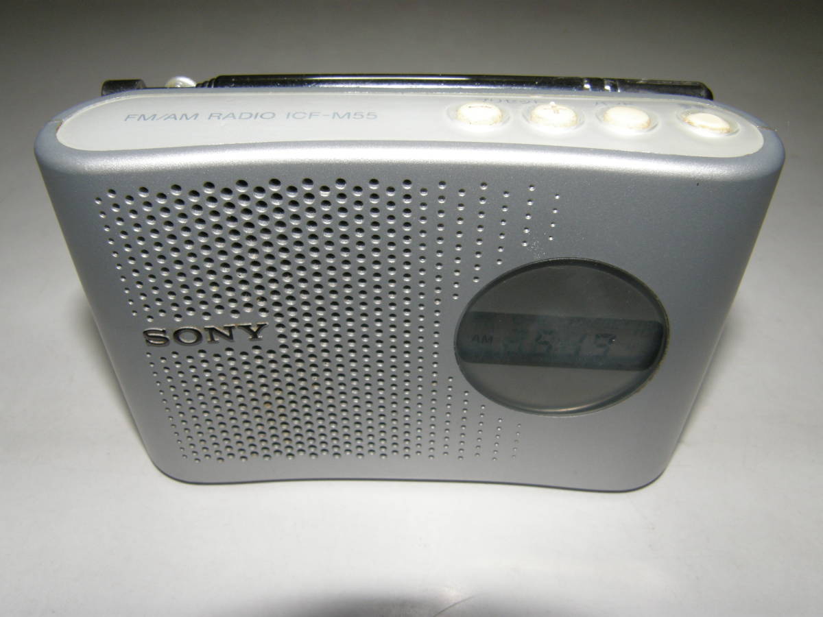 ◆SONY ICF-M55『手のひらサイズTRラジオ』AM,FM◆受信好調/動作良好/単４電池付き◆_画像1