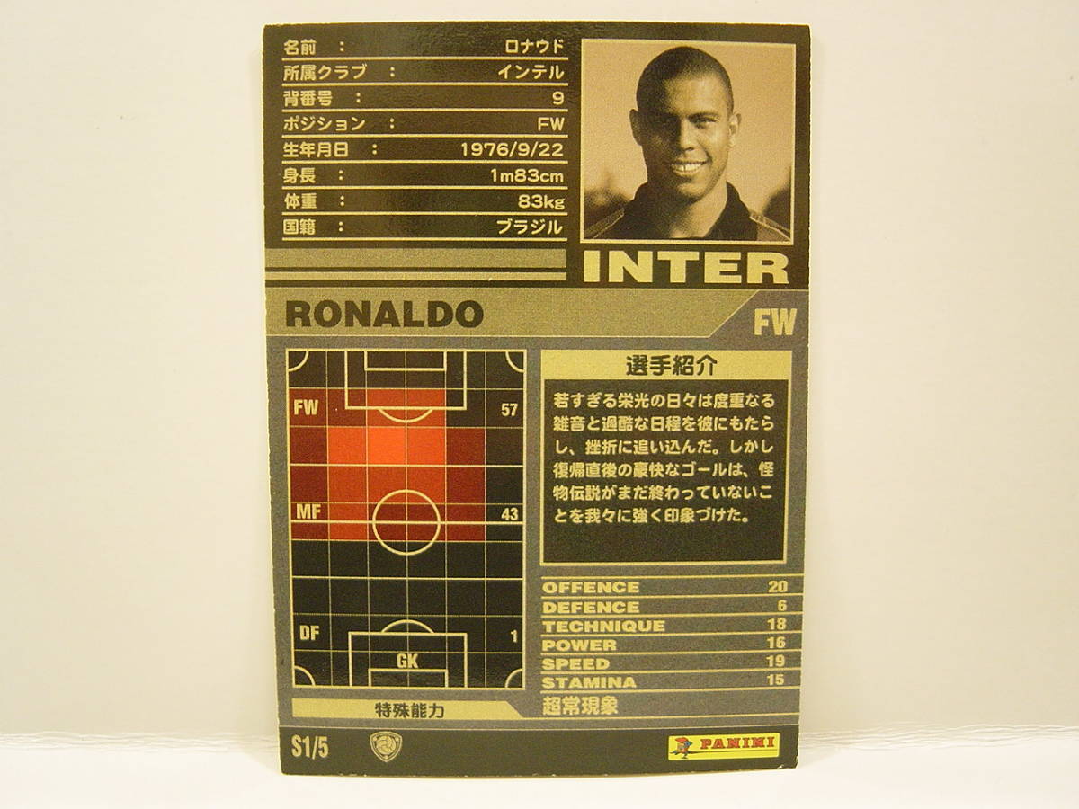 WCCF 2001-2002 BS ロナウド　Ronaldo Luis Nazario 1976 Brazil　FC Inter Milano 01-02 Italy Serie A Best Striker_画像4