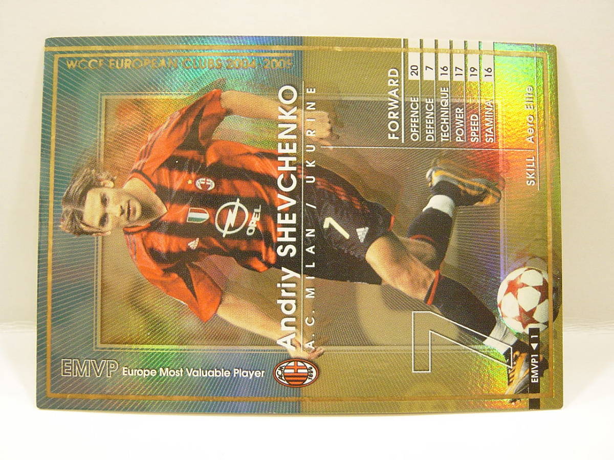 Panini WCCF 2004-2005 EMVP アンドリー・シェフチェンコ　Andriy Shevchenko 1976 Ukurine　No.7 AC Milan 04-05 Ballon d'Or_画像2