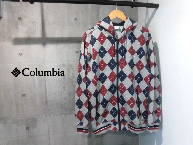 Columbia コロンビア/Rexford Rim Full Zip HoodieレックスフォードリムフーディーL/ダイヤ柄 スウェットジップパーカー/アーガイル/PM2587_画像1