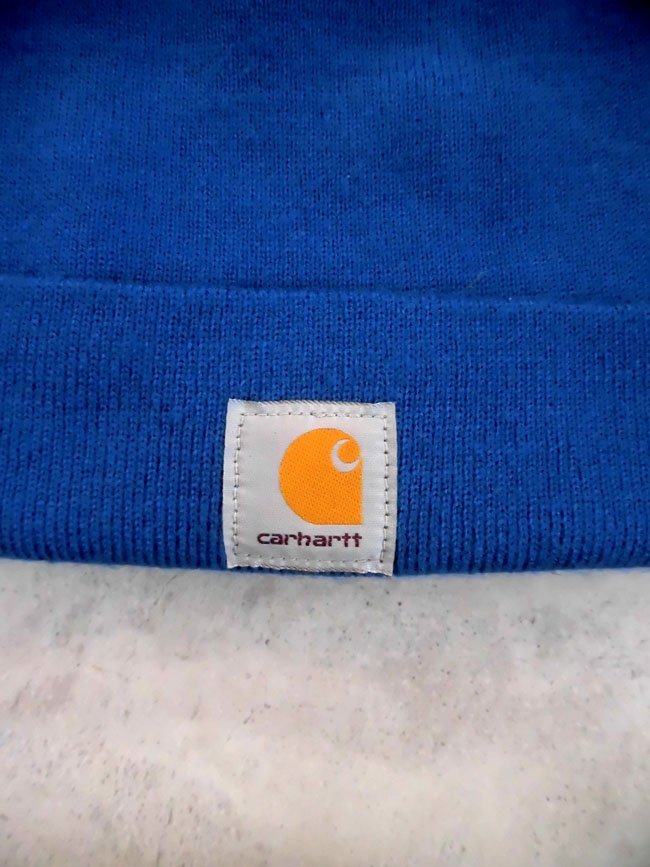 USA製 Carhartt カーハート/ニット帽/ニットキャップ/帽子 ビーニー/メンズ レディース/青 ブルー/A18432/米国製_画像4