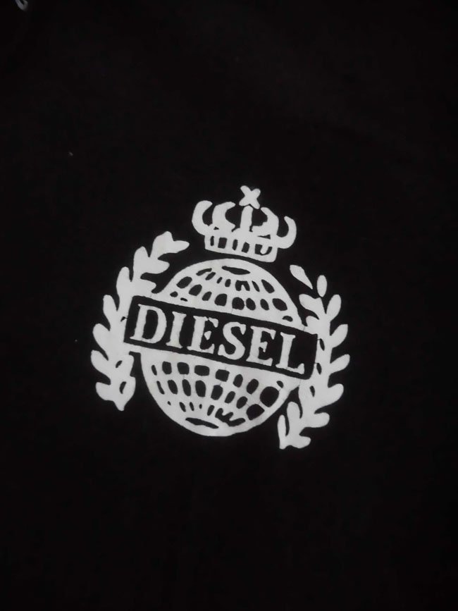 DIESEL ディーゼル ロゴプリント スウェット ジップパーカーL/ZIPフーディ/黒 ブラック/メンズ_画像6