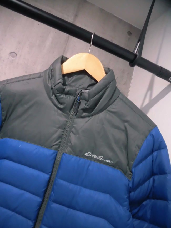 EDDIE BAUER エディーバウアー 配色切替 ダウンジャケット/US XS/ダウンブルゾン/青 灰/メンズ/8202468/アウトドア/程度良好_画像4