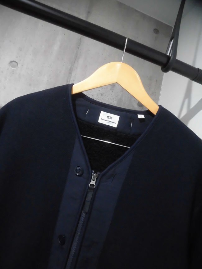 UNIQLO ユニクロ × Engineered Garments エンジニアードガーメンツ コラボ フリースノーカラーコートL/ジャケット/メンズ/紺/341-423112_画像5