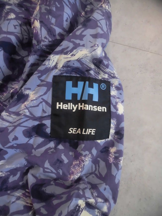 HELLY HANSEN SEA GEAR ヘリーハンセン/フード付き 総柄ジャケットL/ブルゾン フーディ/紫 パープル/メンズ/アウトドア/ヴィンテージ_画像7