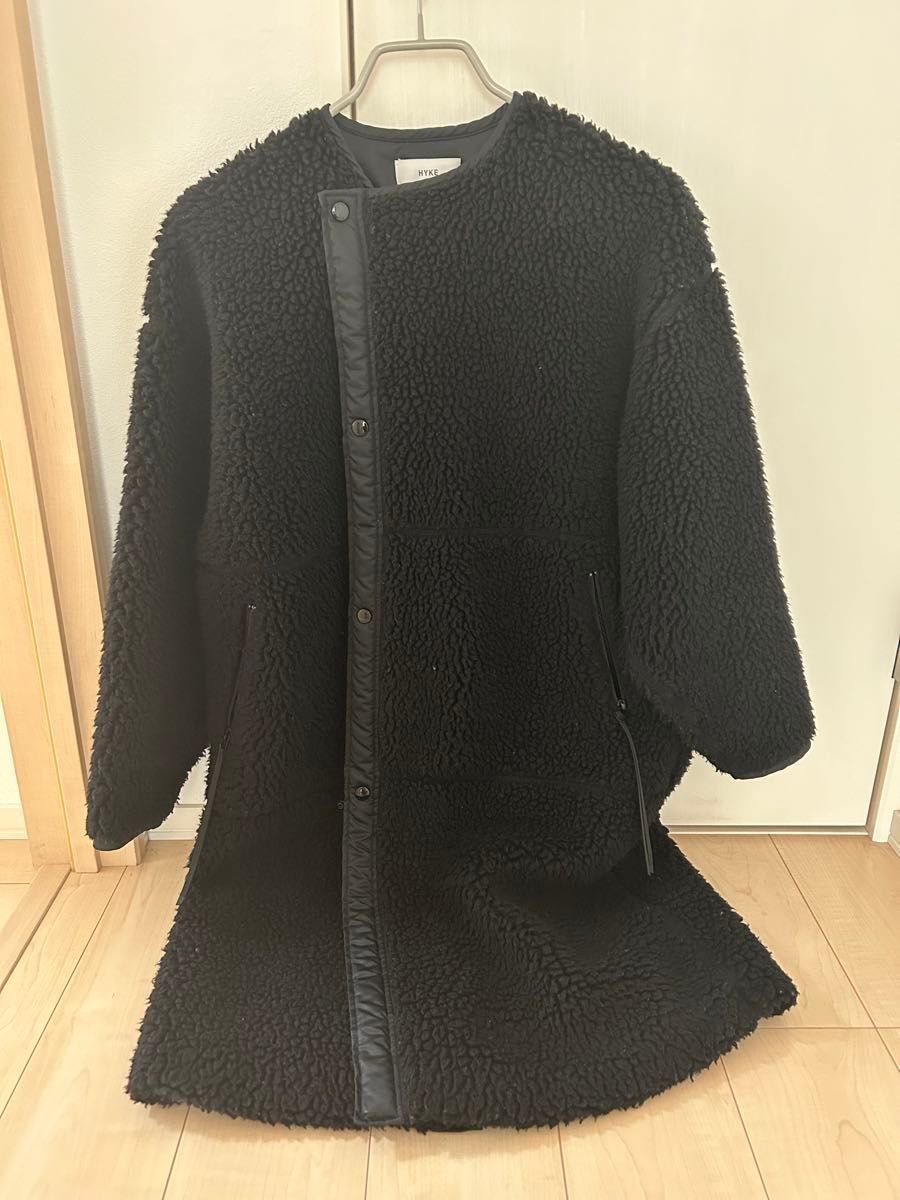 HYKE ハイク ロングボアコートブラックサイズ1|Yahoo!フリマ HYKE ハイク ロングボアコートブラックサイズ1|Yahoo!フリマ