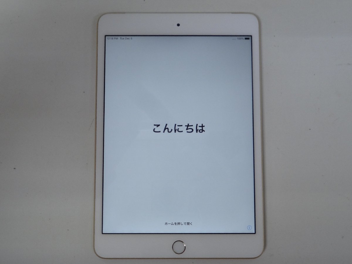 ユ■/Zこ7260　docomo Apple iPad mini3 16GB ゴールド WiFi＋Cellular 初期化済 MGYR2J/A 利用制限〇 保証無_画像1