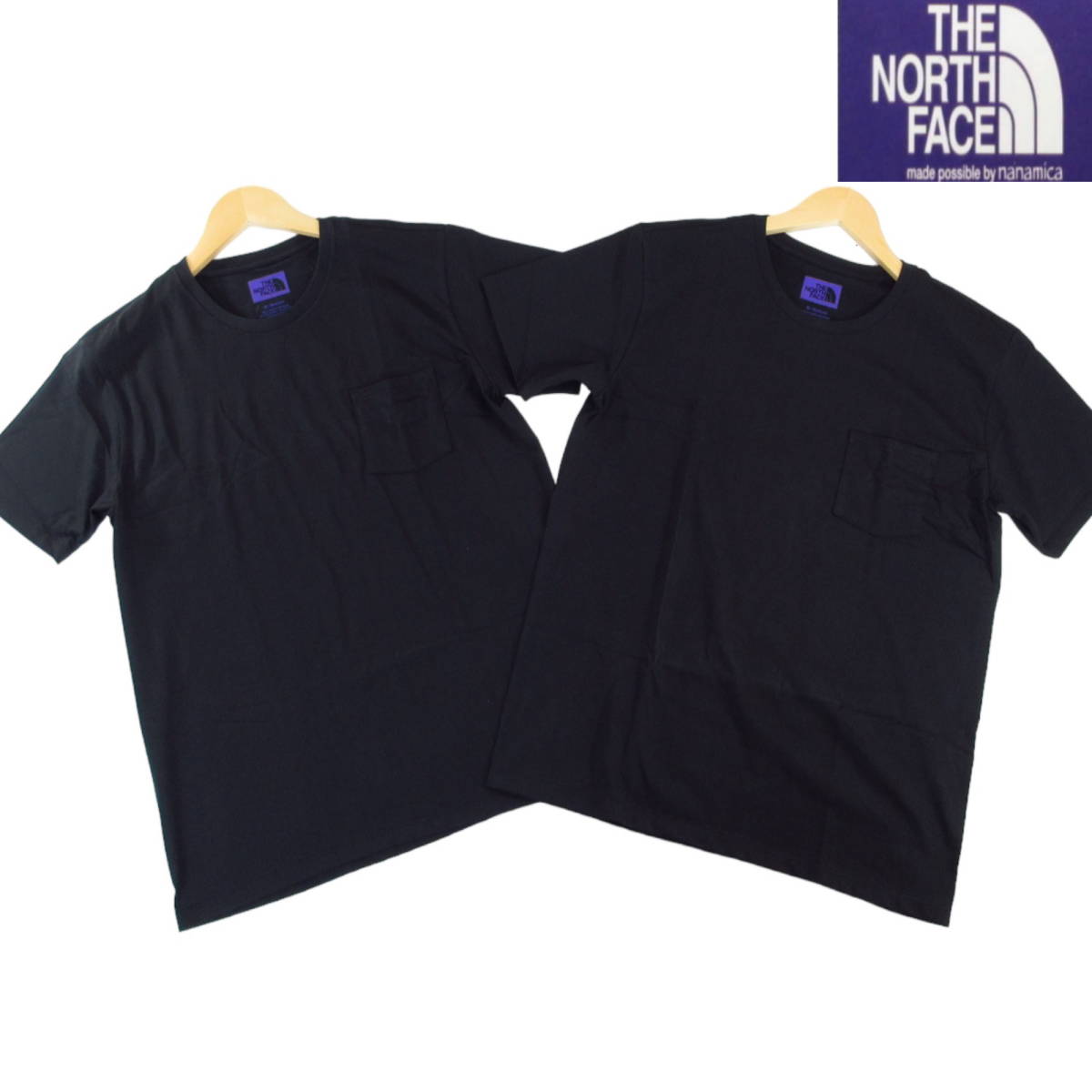 新品◆THE NORTH FACE PURPLE LABEL◆吸汗速乾 COOLMAX Pack Field Tee 半袖 Tシャツ 二枚組 L 黒◆ノースフェイス NT3906N◆adh J1851の画像1