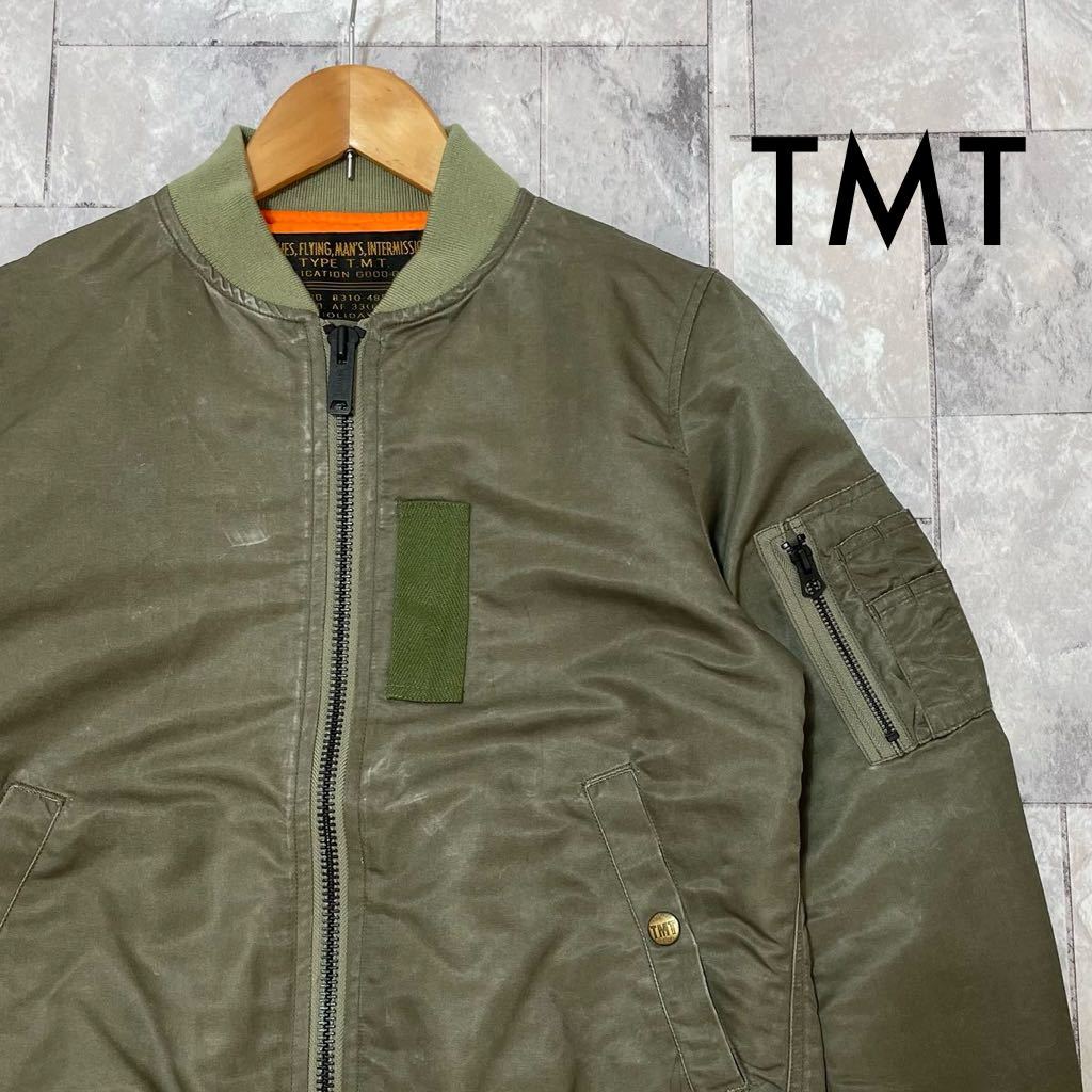 TMT ティーエムティー HARVEST LABEL コラボ フライトジャケット MA1 ミリタリー 定価42000 カーキ サイズS 玉SS1269