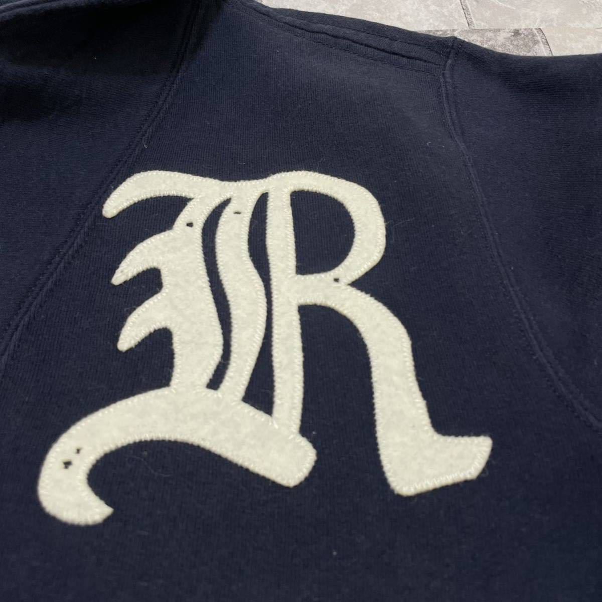 RALPH LAUREN ラルフローレン Rugby ラグビー スウェットカーディガン ショールカラー 刺繍ロゴ ネイビー US サイズS 玉FL3239_画像9