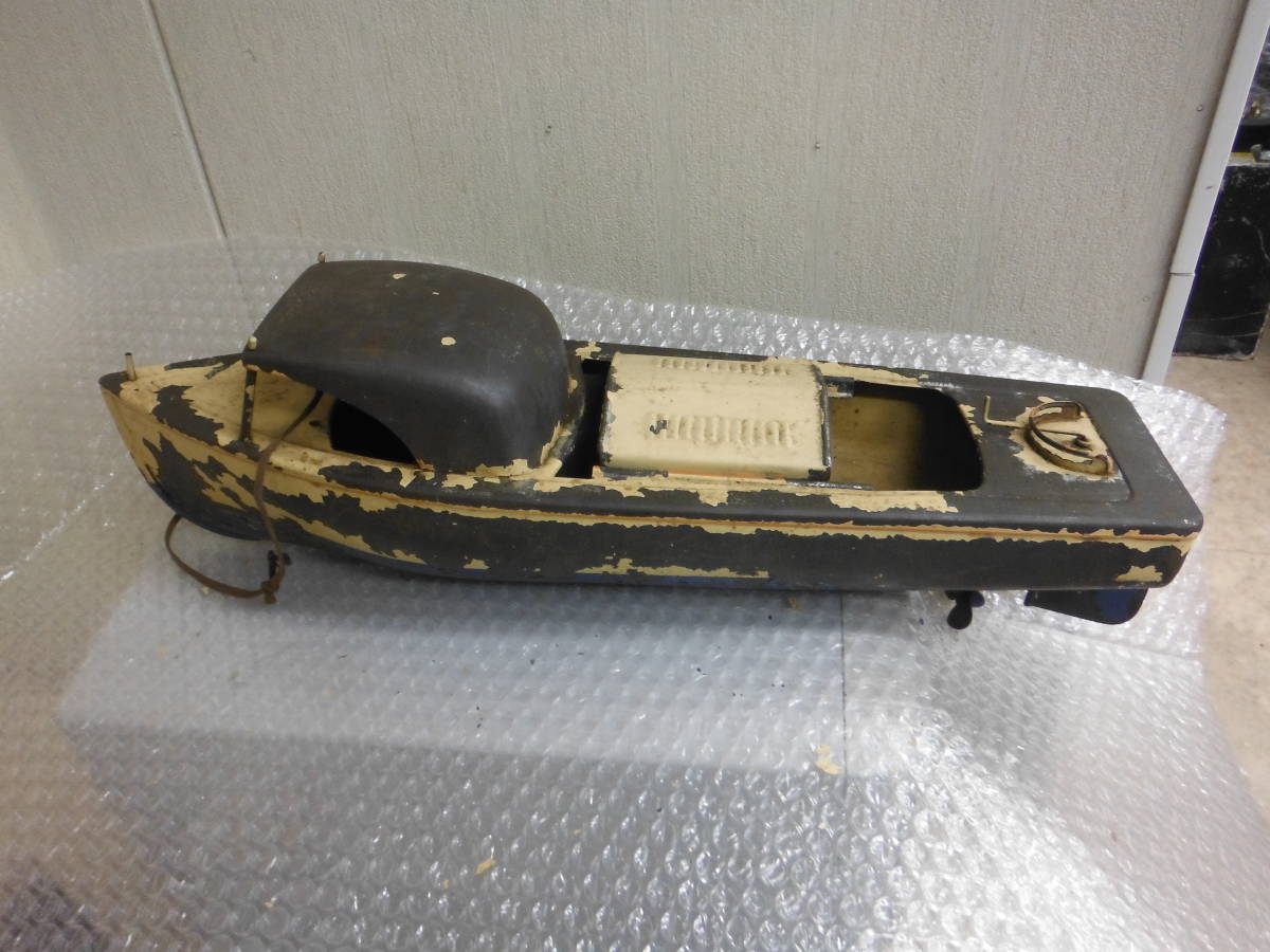 ブリキ　舟　モーターボート　Fairly Craft boat 金属板金製　模型 ゼンマイ駆動　骨董　希少　コレクション