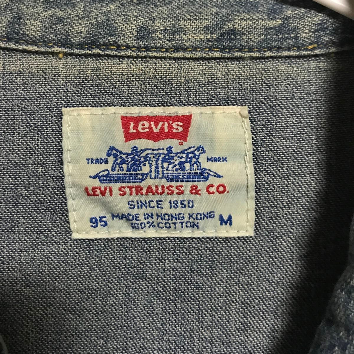 LEVI’Sリーバイス ウエスタンシャツ M デニムシャツ インディゴ ヴィンテージ