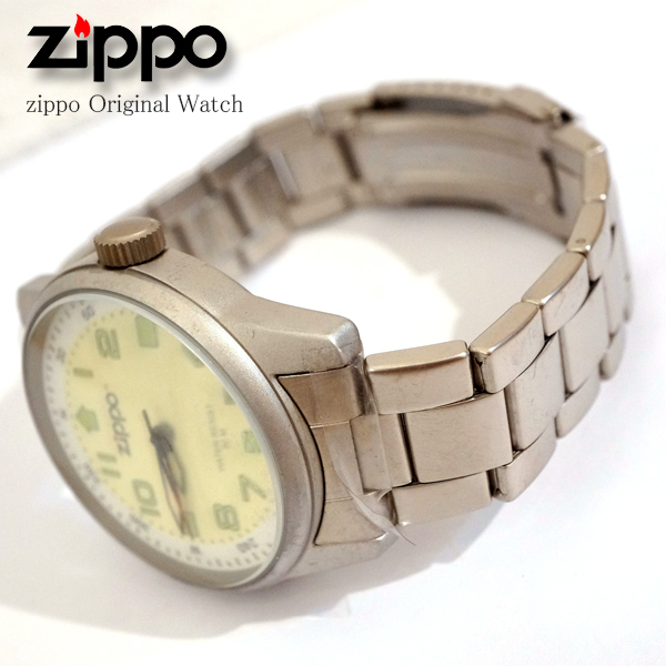【未使用品】ＺＩＰＰＯ　腕時計　シルバーxライトグリーン　送料無料　電池交換　４０ｍｍ　ジッポー　F1_画像4