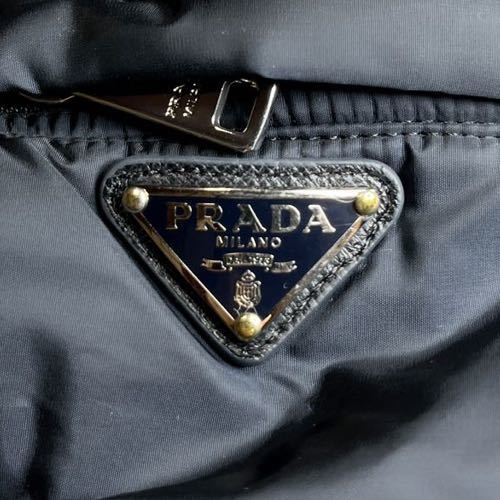 【極美品】PRADA プラダ ダウンジャケット コート ブルゾン ジップパーカー 三角ロゴ キッズ ネイビー US8 8Y