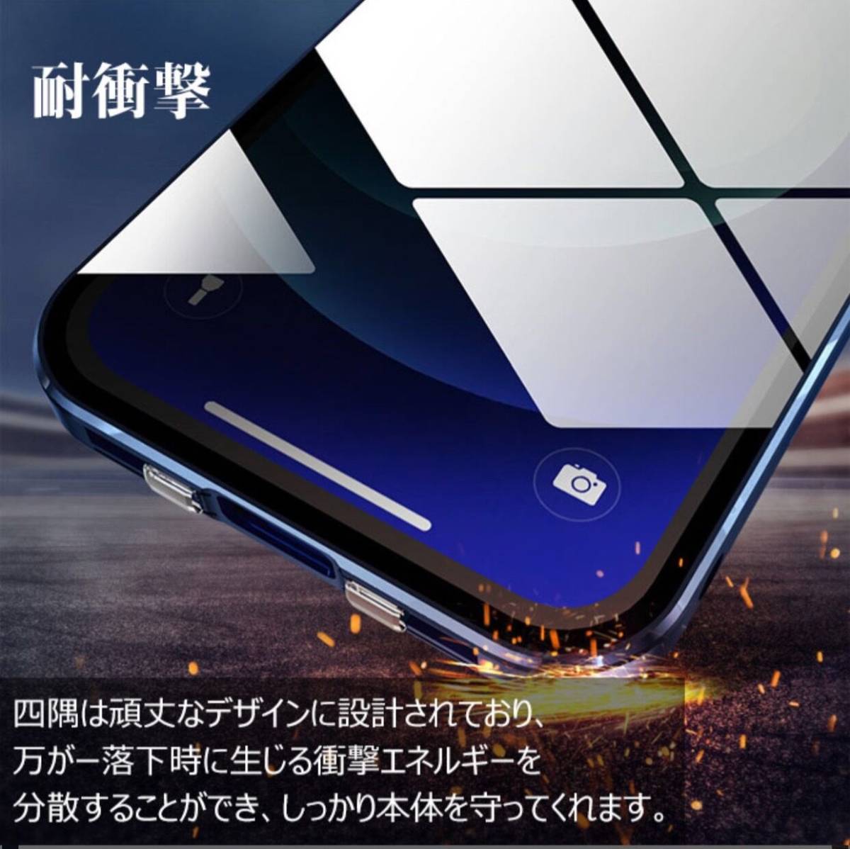 iPhone 11Promax シルバー ダブルロック付き 強化ガラス レンズカバ一体型 アルミ合金 耐衝撃 iPhone11 12 13 14 15 Pro max mini ケース