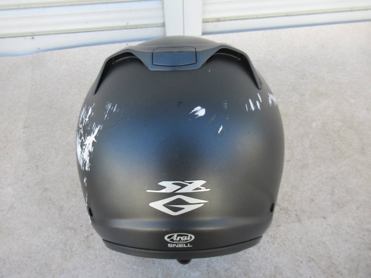 Arai アライ ヘルメット オープンフェイス SZ-G ジェットヘルメット ジャンク品 マッドブラック 塗装ベースにも Lサイズ 旧車にも_画像6
