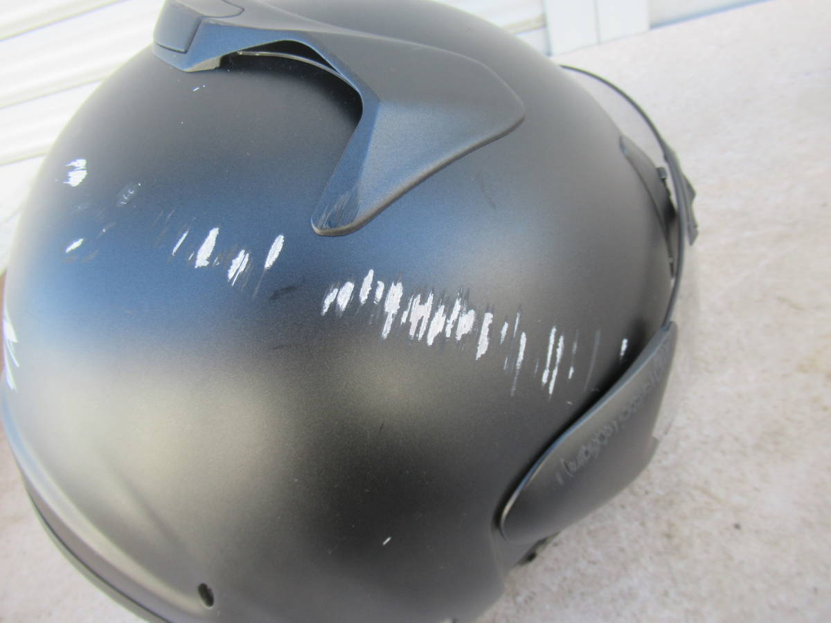 Arai アライ ヘルメット オープンフェイス SZ-G ジェットヘルメット ジャンク品 マッドブラック 塗装ベースにも Lサイズ 旧車にも_画像9