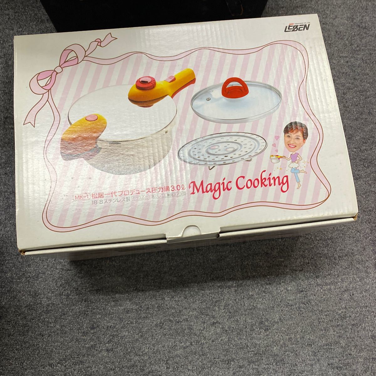 11768 未使用マジッククッキング　LEBEN　松居一代　プロデュース　圧力鍋　3L　レシピ本　Magic Cooking　MK-1　新品　IH対応　ステンレス_画像1