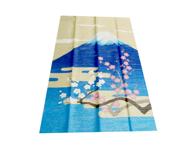 送料無料【新品】 金糸 開運 のれん【 梅 富士　82cm×150cm】_☆新品 日本製　開運のれん　☆