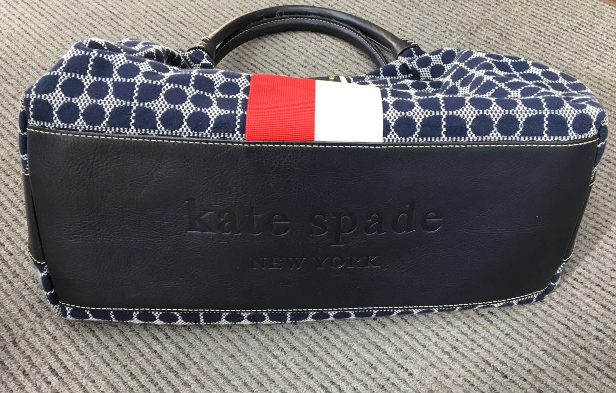 43801　kate spade　ケイトスペード　柄　トート　バッグ　レザー　キャンバス_画像6