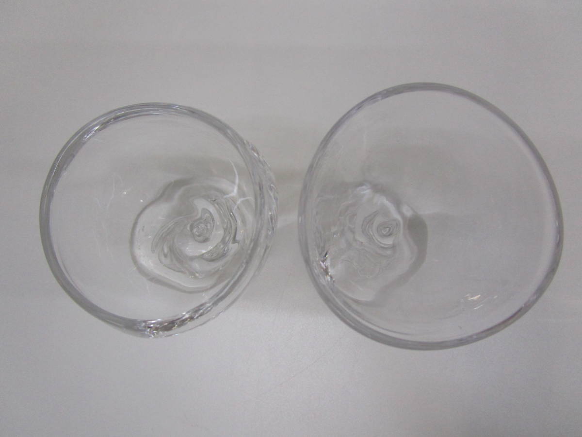 く949★ガラス製 おしゃれな手作りグラス 酒器 2コ★未使用の画像2