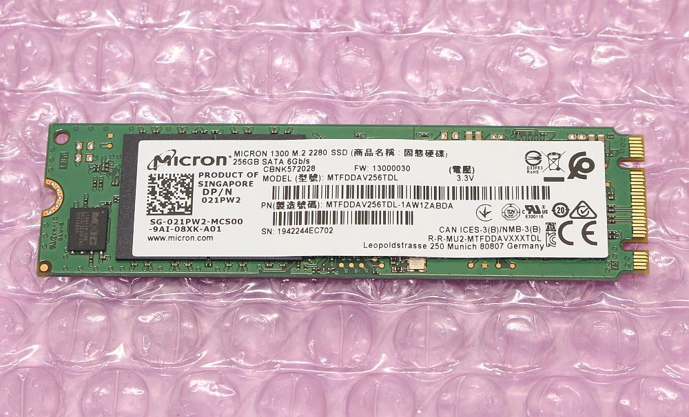 Micron 1300 M.2 2280 SSD MTFDDAV256TDL 256GB SATA 6Gb/s_画像2